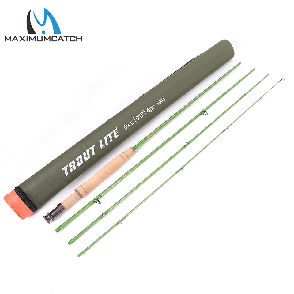 Maximumcatch 3/4/5wt Trout Fly Fishing Rod 7.6/8.6/9ft Moderate Action 40T Carbon Fiber Light Presentation Fly Rod