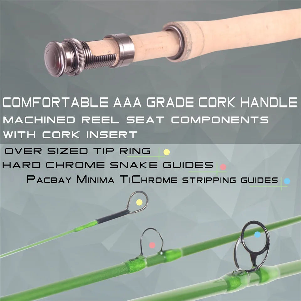 Maximumcatch 3/4/5wt Trout Fly Fishing Rod 7.6/8.6/9ft Moderate Action 40T Carbon Fiber Light Presentation Fly Rod