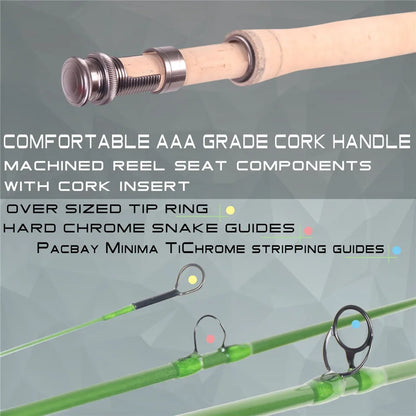 Maximumcatch 3/4/5wt Trout Fly Fishing Rod 7.6/8.6/9ft Moderate Action 40T Carbon Fiber Light Presentation Fly Rod