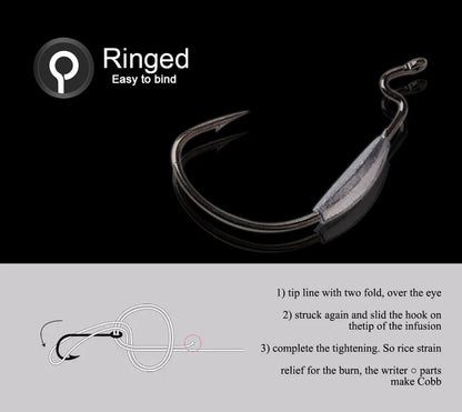 NGB 5PCS High Carbon Steel Offset Fishing Hook Lure 1/0# 2/0# 3/0# 4/0# 1# 2# Texas Jig Head Crank Hook Worm Soft Bait Hooks