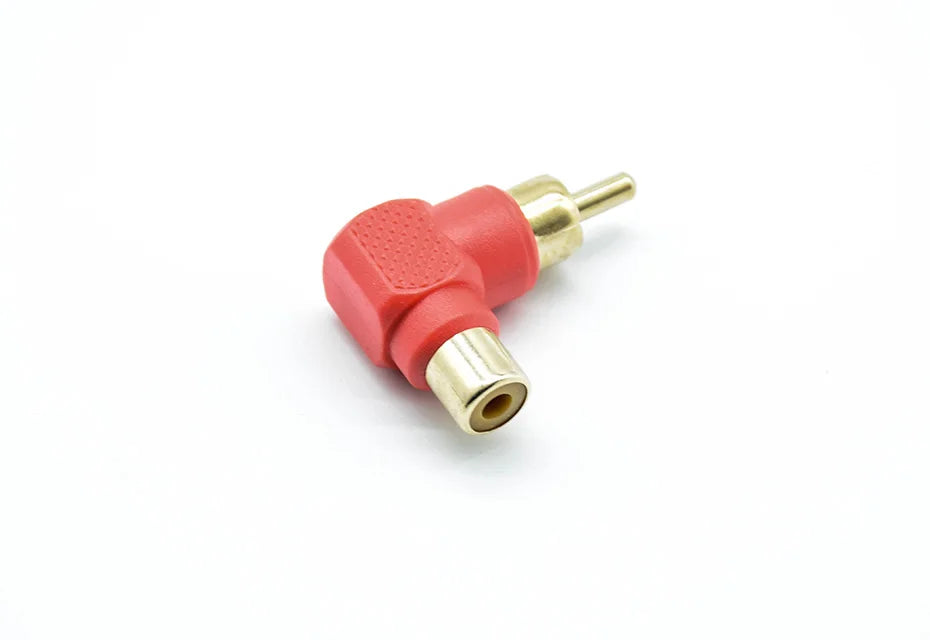 2Pcs 90 Degree RCA Right Angle Connector Plug Adapters Male To Female M/F 90 Degree Elbow  Audio Adapter