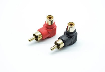 2Pcs 90 Degree RCA Right Angle Connector Plug Adapters Male To Female M/F 90 Degree Elbow  Audio Adapter