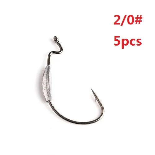 NGB 5PCS High Carbon Steel Offset Fishing Hook Lure 1/0# 2/0# 3/0# 4/0# 1# 2# Texas Jig Head Crank Hook Worm Soft Bait Hooks