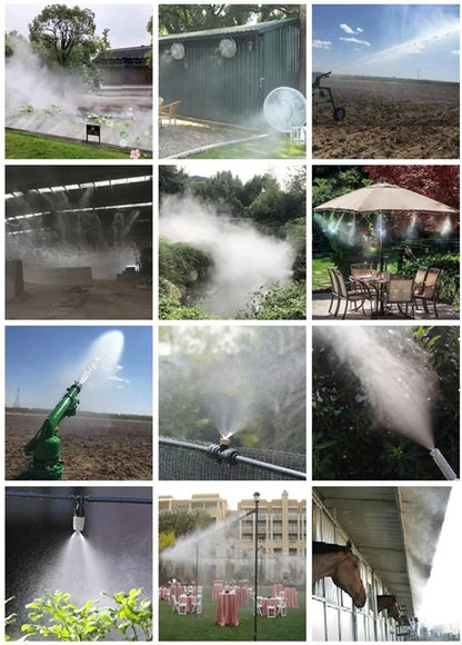 A29 Outdoor Misting Cooling System 12V Water Pump Kit Fog Nozzle For Greenhouse Garden Patio 8M -18M Timer Smart Irrigation Kits