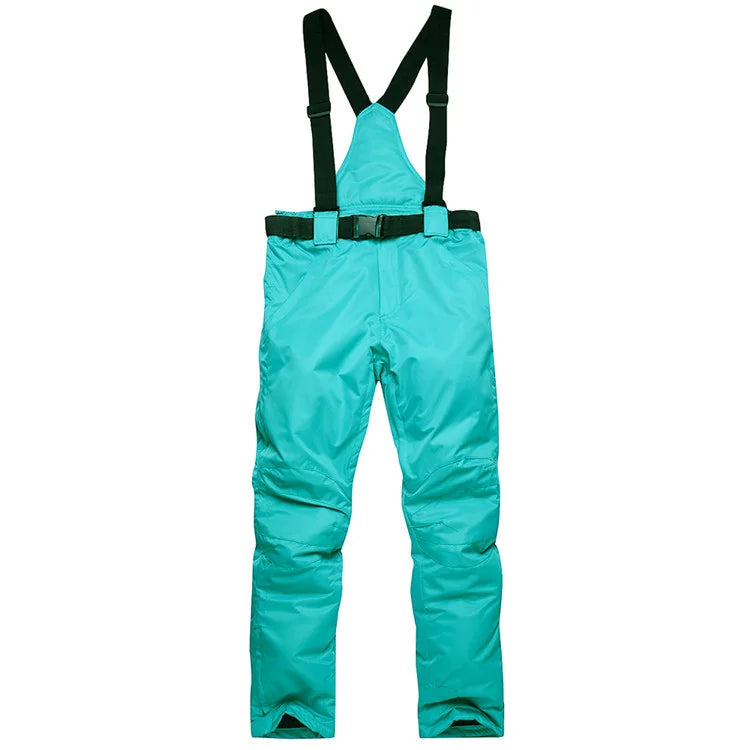 New Winter Thick Warm Skiing Pants Men Women Lovers Windproof Waterproof Suspender Trousers Snow Snowboard Pants Plus Size