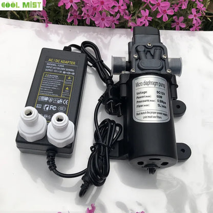 A29 Outdoor Misting Cooling System 12V Water Pump Kit Fog Nozzle For Greenhouse Garden Patio 8M -18M Timer Smart Irrigation Kits