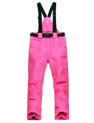 New Winter Thick Warm Skiing Pants Men Women Lovers Windproof Waterproof Suspender Trousers Snow Snowboard Pants Plus Size