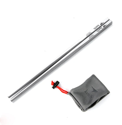 Keith Titanium Tableware Chinese Chopsticks Square Solid Chopsticks Ultralight Outdoor Camping Bacteriostatic Tableware 230mm