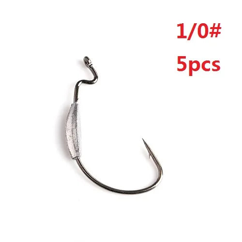 NGB 5PCS High Carbon Steel Offset Fishing Hook Lure 1/0# 2/0# 3/0# 4/0# 1# 2# Texas Jig Head Crank Hook Worm Soft Bait Hooks