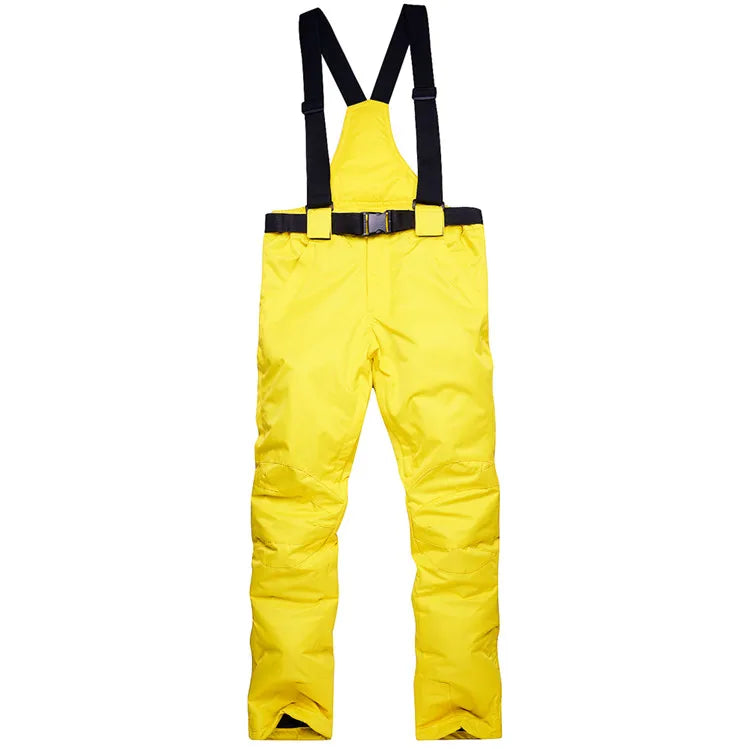 New Winter Thick Warm Skiing Pants Men Women Lovers Windproof Waterproof Suspender Trousers Snow Snowboard Pants Plus Size