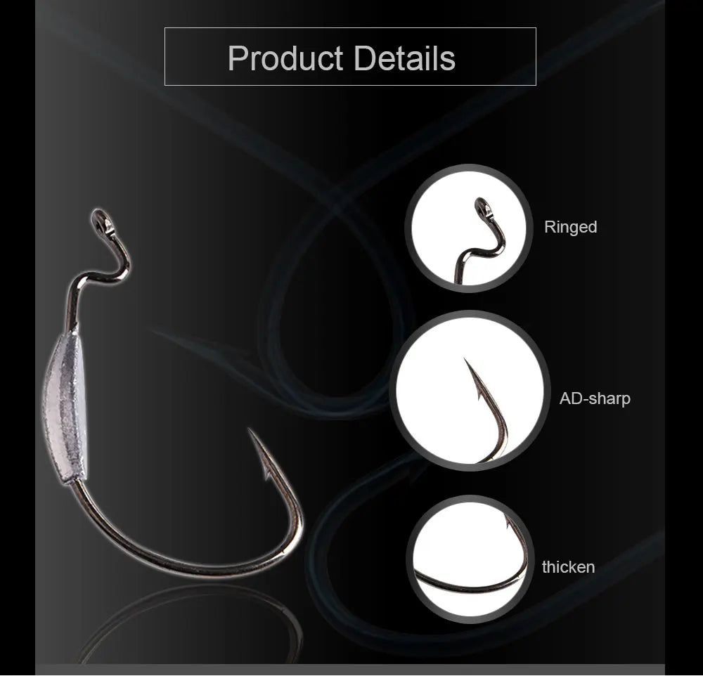 NGB 5PCS High Carbon Steel Offset Fishing Hook Lure 1/0# 2/0# 3/0# 4/0# 1# 2# Texas Jig Head Crank Hook Worm Soft Bait Hooks