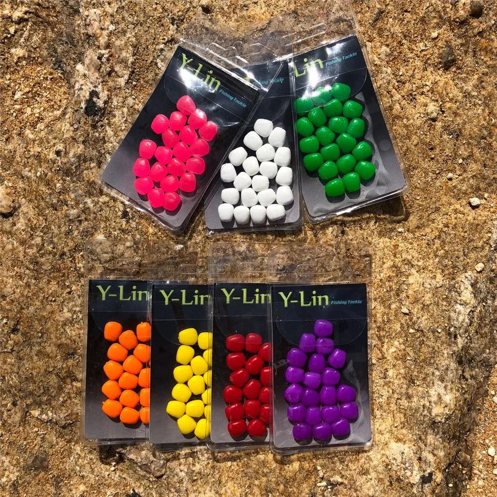 20pcs Carp Fishing Floating Fake Corn Tiger Nuts Pop Up Boilies Hair Rigs Maggot Bait Imitation Corn Artificial Bait Lures