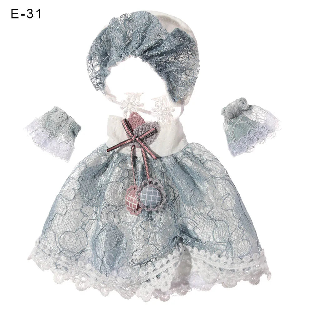 1 Set New Summer DIY Dolls Dress Toys Bikini Cloth Lace Skirt Toys Clothes Skirt Fabric Sewing for 16cm/31cm Doll Accessories