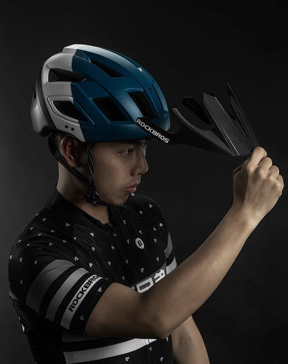 ROCKBROS Bike Headlamp Night Cycling Helmet With Glowing Headlight Warning Light MTB Bicycle Helmet Rechargeable Sport SafetyCap