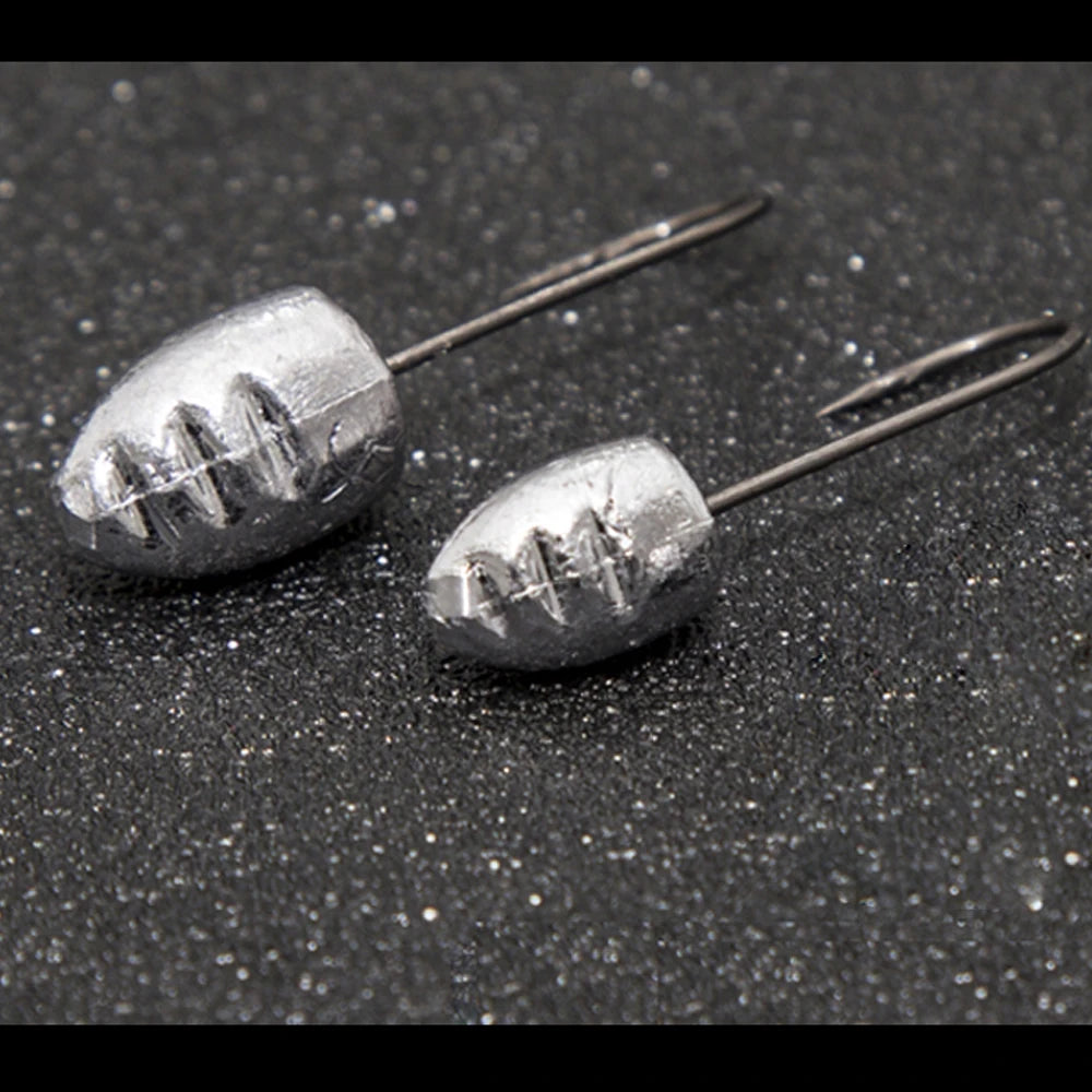 JOHNCOO 10pcs Exposed Jig Head Hook Fishing Hooks 2g 3g 5g Bait Hook Soft Bait Wom Hook light jigging hook