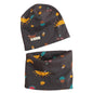 Autumn Winter Cotton Knit Children's Hat Collar 2 Set Boys and Girls Hats Set Baby Solid Color Scarf Cap two-piece