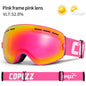 COPOZZ Brand Ski Goggles Double Layers UV400 Anti-fog Big Ski Glasses Skiing Mask Snowboard Men Women Snow Goggles GOG-201 Pro