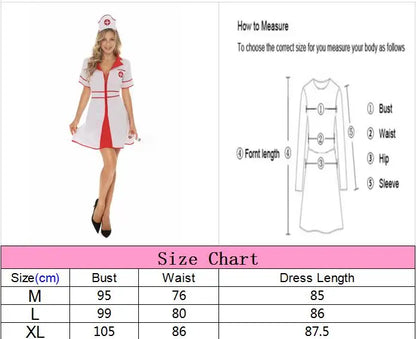 Nurse Costumes Women Sexy Maids Dress with Headwear Syringe suit Adult Cosplay Halloween Costume