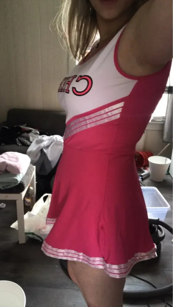 Sexy Sleeveless Cheerleader Costume Women Cosplay Cheer Dancewear Outfits School Girls Cheerleading Mini Dress