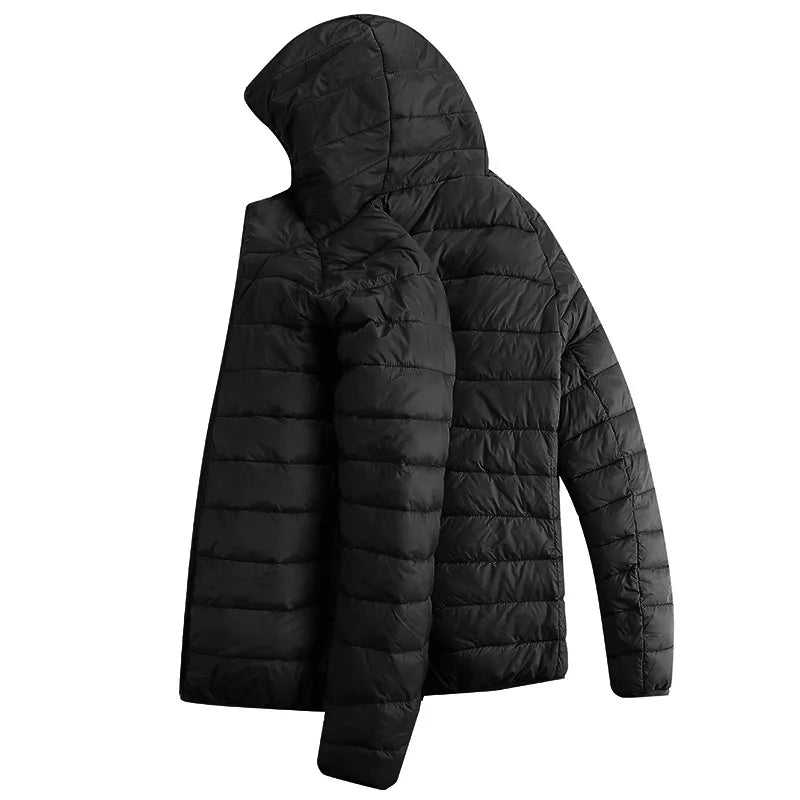 Men's parka Winter Warm USB Heating Jackets Smart Thermostat Pure Color Hooded Heated Clothing male bobojaco Warm padded jacket