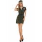 Army Green Female American Military Flight Pilot Costume Zipper Sexy Policewoman Uniform Halloween Cosplay Aviator Mini Dress