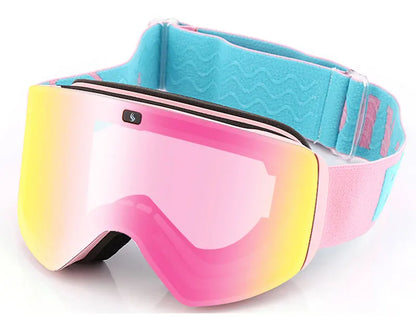 Ski Goggles with Magnetic Double Layer Yellow Lens Skiing Anti-fog UV400 Snowboard Goggles Men Women Ski Glasses Eyewear Set