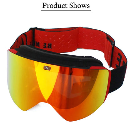 Ski Goggles with Magnetic Double Layer Yellow Lens Skiing Anti-fog UV400 Snowboard Goggles Men Women Ski Glasses Eyewear Set