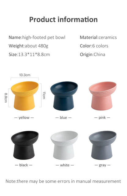 Cat Nordic Style Food Water Bowl Pet Animal Ceramic Eating Dishes High Foot Raised Puppy Cats Matte Bowls Elevated Dog Bowls