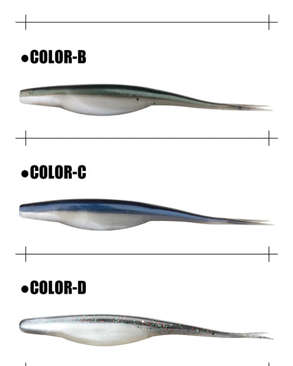 Spinpoler 4.72" Soft Plastic TPR Floating Fluke Jerk Minnow Bait Shad Minnow Silicone Plastic Artificial Swimbait Freshwater 5pc