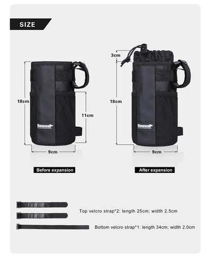 Rhinowalk Handlebar Bag Cycling Water Bottle Carrier Pouch MTB Bike Kettle Bag Riding Handlebar Bag Bicycle Accessories