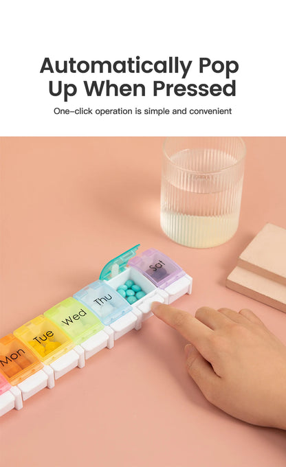 7 Days Weekly Pillbox Tablet Holder Medicine Storage Case Drug Container Pill Box Tablet Storage Box Organizer 7 Cells Pill Case
