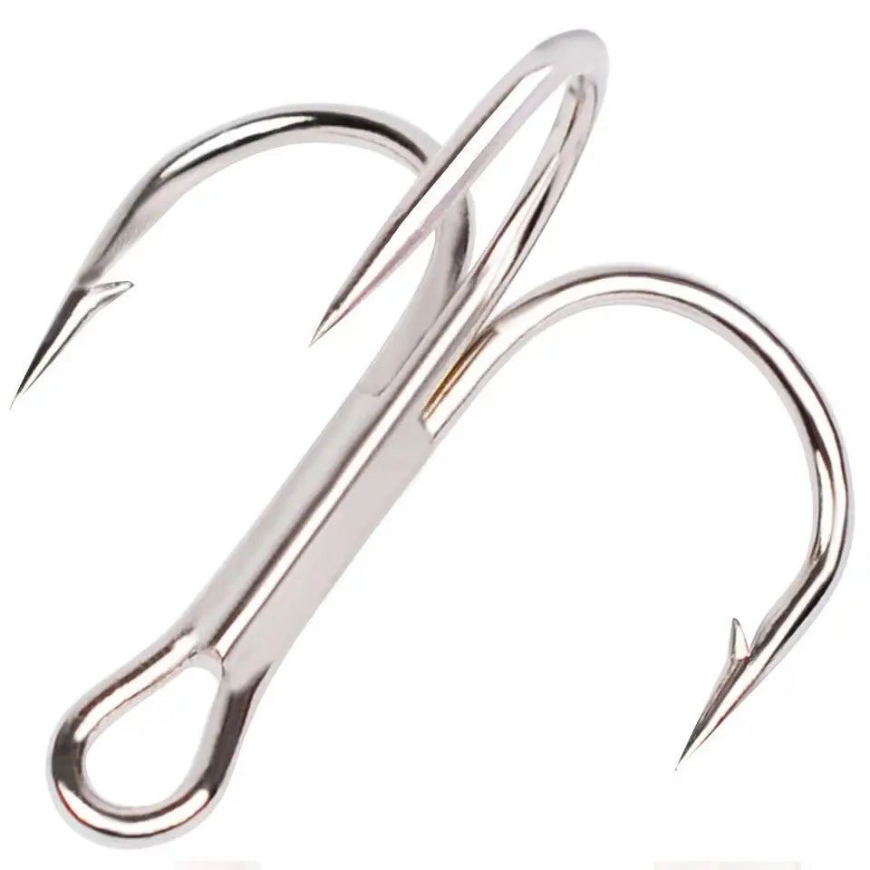 10pcs 35647 3/0#-14# High Carbon Steel Fishing Hook Barbed Treble Hooks Fishhooks Carp Fishing Tackle Round Bend For Bass