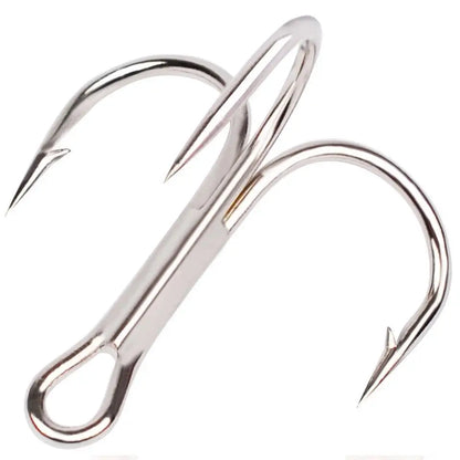 10pcs 35647 3/0#-14# High Carbon Steel Fishing Hook Barbed Treble Hooks Fishhooks Carp Fishing Tackle Round Bend For Bass