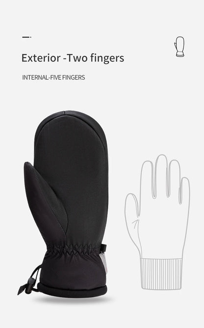COPOZZ -30℃ Thicken Adult Teen Professional Snowboarding Ski Gloves Windproof Winter Warm Thermal Snow Mittens Skiing Snowmobile
