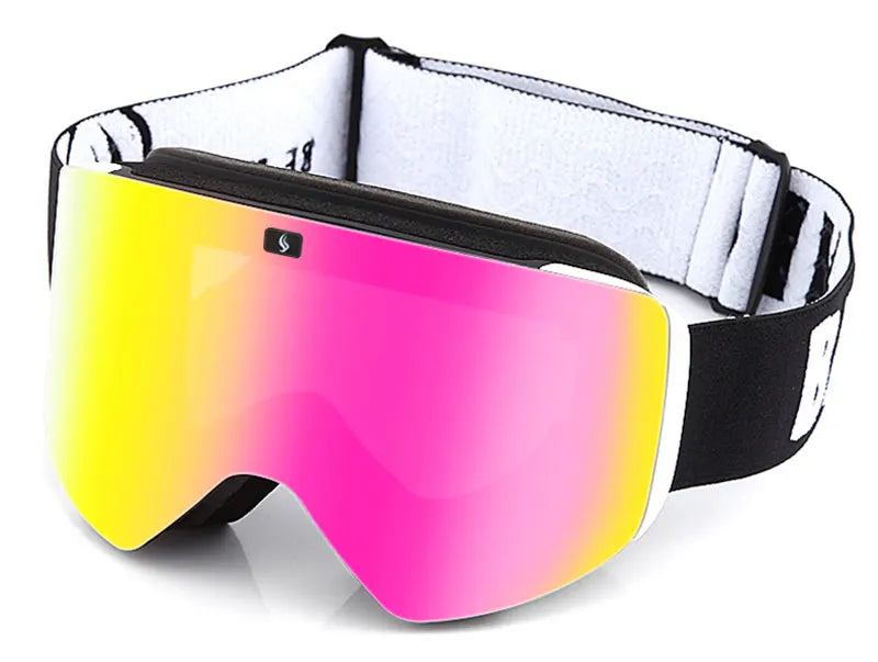 Ski Goggles with Magnetic Double Layer Yellow Lens Skiing Anti-fog UV400 Snowboard Goggles Men Women Ski Glasses Eyewear Set