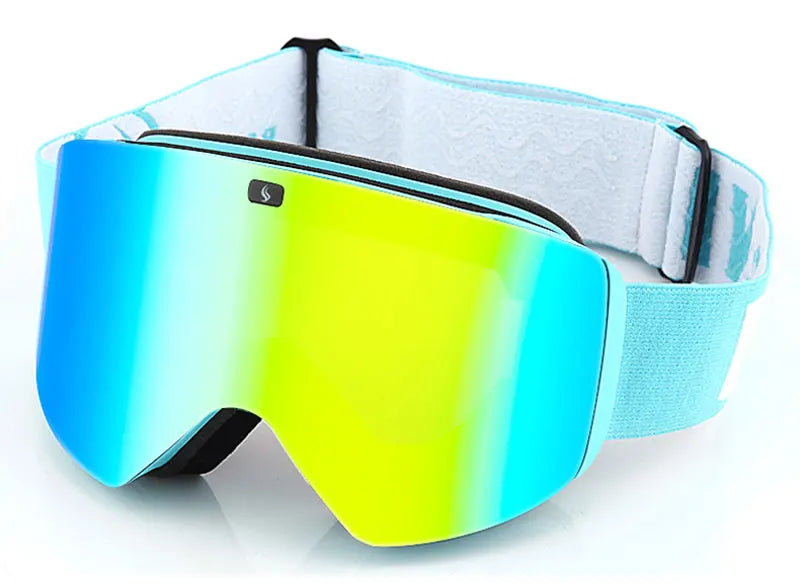 Ski Goggles with Magnetic Double Layer Yellow Lens Skiing Anti-fog UV400 Snowboard Goggles Men Women Ski Glasses Eyewear Set