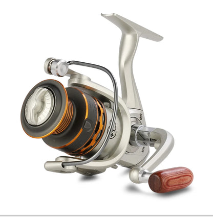 GLS Double Spool Fishing coil Wooden handshake 12+ 1BB Spinning Fishing Reel Professional Metal Left/Right Hand Reel 15KG Drag