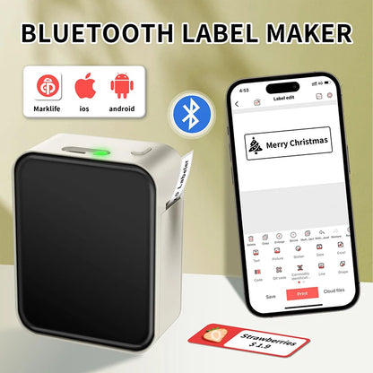 Marklife P15 Mini Portable Thermal Printer Wireless Bluetooth Label Tag Maker For Home Office Labeling Sticker Machine With USB