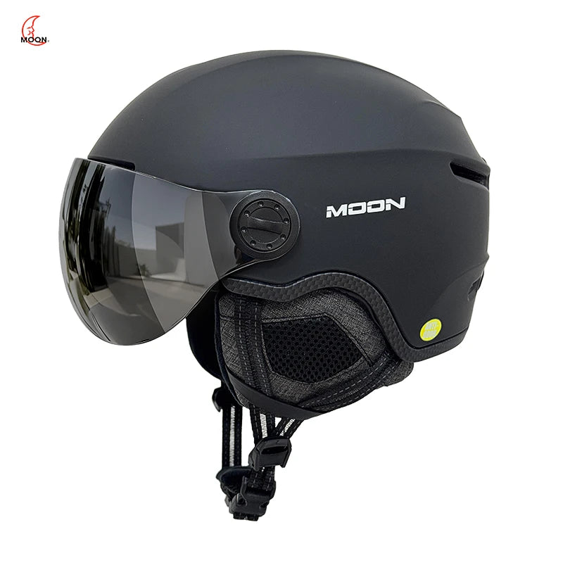 MOON Professional Ski Goggles Integrated Ski Helmet for Men and Women Winter Snowboard and Alpine Skiing Warm Breathable Helmet