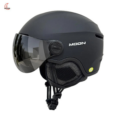MOON Professional Ski Goggles Integrated Ski Helmet for Men and Women Winter Snowboard and Alpine Skiing Warm Breathable Helmet