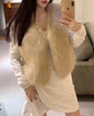 Women Vest Autumn New Solid Color Open Front Sleeveless Faux Fur Vest Coat Soft Winter Warm Casual Jacket Outwear