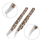Leopard Eyelash Tweezers Stainless Steel High Quality Lash Tweezer For Lashes Extension Anti-Static 3D Accurate Clip Makeup Tool