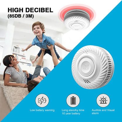 Built-in 10 Year Battery Smoke Detector WiFi Function Tuya Smart Home Parlor Child Room Kitchen Shop Fire Sound Alarm SensorSmoke DetectorsGoWisse.com