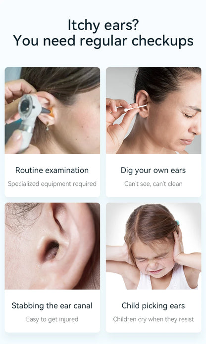 Wireless Ear Wax Removal With Camera Rechargeable Ear Cleaner 8 Megapixels Ear Check Camera with 6 Pcs Ear Spoon Set Canal Clean