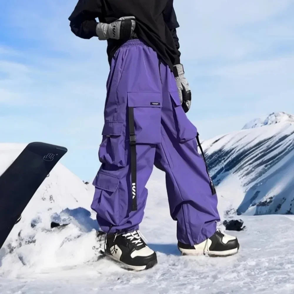 Men Women's Oversized Ski Snowboarding Pants Waterproof Breathable Thermal Snowboard Pants Warm Winter Pantalon De Nieve Mujer