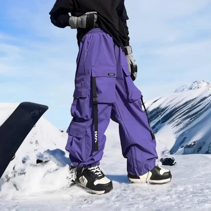 Men Women's Oversized Ski Snowboarding Pants Waterproof Breathable Thermal Snowboard Pants Warm Winter Pantalon De Nieve Mujer