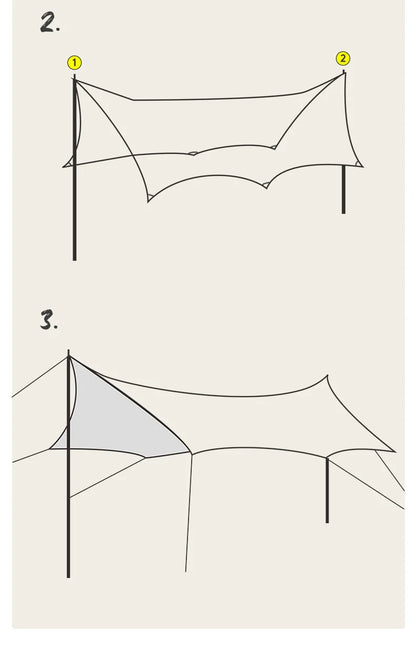 GIANXI Summer Ultralight Outing Camping Awning Gathering Picnic Rectangular Tent Portable Family Outdoor Beach Sunshade