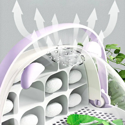 Breathable Hole Silkworm Breeding Box Folable Handle Plastic Insect Habitat Cage Visible Door Silkworm Observation Cabin Student