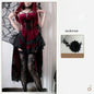 Sexy Lingerie Cosplay Dark Gothic Halloween Costume Ladies Dress Dovetail Witch Vampire Bride Performance Costume Red Suit