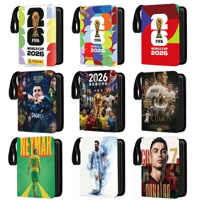 2026 World Cup Football Star Ronaldo Messi Mbappé 400/900pcs Album Book Folder Card Slots Collections Zipper Card Binder Holder